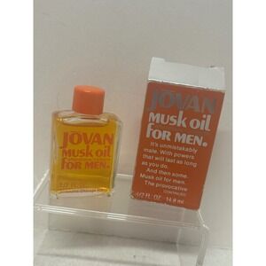 Jovan Musk Oil for Men Aftershave Cologne 1/2 FL OZ Vintage Original Formula NIB